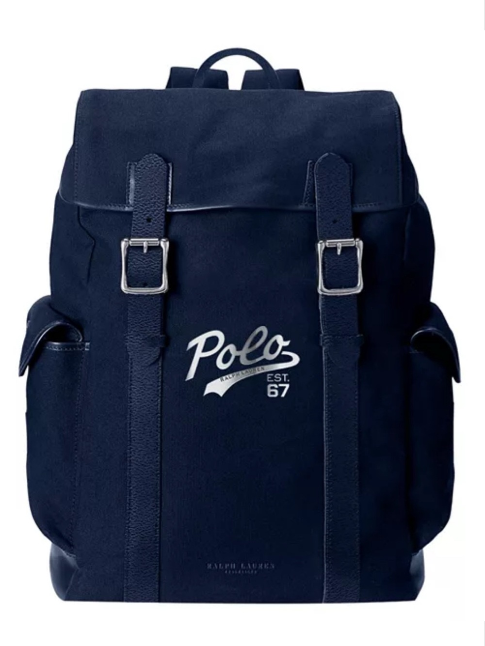 Authentic Polo by Ralph Lauren Navy Canvas Large Backpack